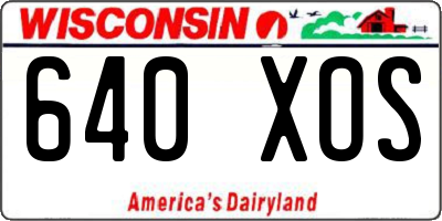 WI license plate 640XOS