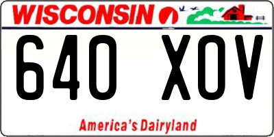 WI license plate 640XOV