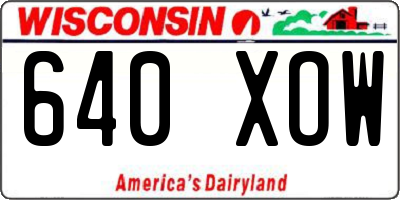 WI license plate 640XOW
