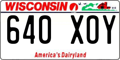 WI license plate 640XOY