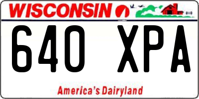 WI license plate 640XPA