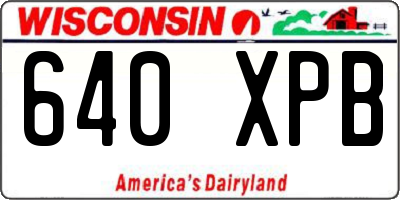 WI license plate 640XPB