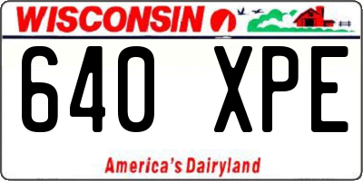 WI license plate 640XPE
