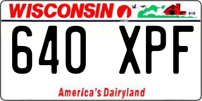 WI license plate 640XPF
