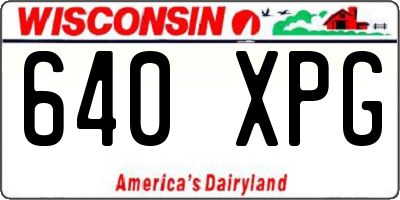 WI license plate 640XPG