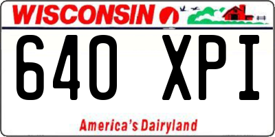 WI license plate 640XPI