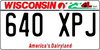 WI license plate 640XPJ