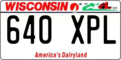WI license plate 640XPL