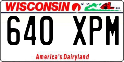 WI license plate 640XPM