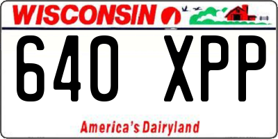 WI license plate 640XPP