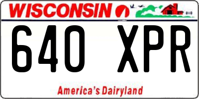 WI license plate 640XPR