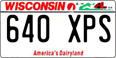 WI license plate 640XPS
