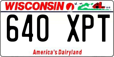 WI license plate 640XPT