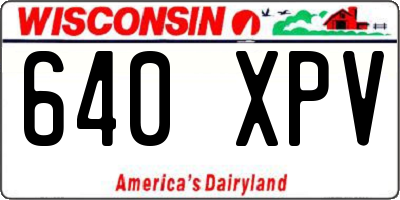 WI license plate 640XPV