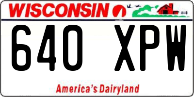 WI license plate 640XPW