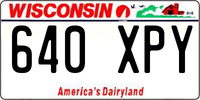 WI license plate 640XPY