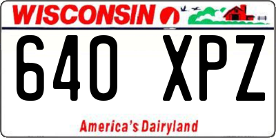 WI license plate 640XPZ