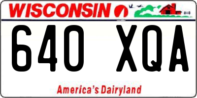 WI license plate 640XQA