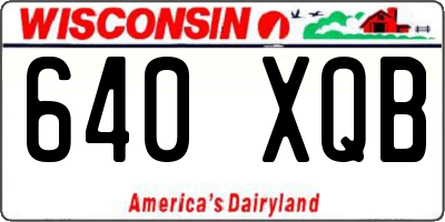 WI license plate 640XQB
