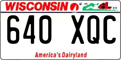 WI license plate 640XQC