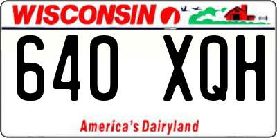 WI license plate 640XQH