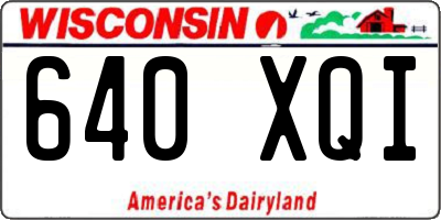 WI license plate 640XQI