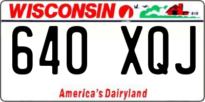 WI license plate 640XQJ