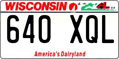 WI license plate 640XQL