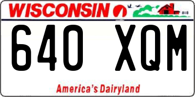 WI license plate 640XQM