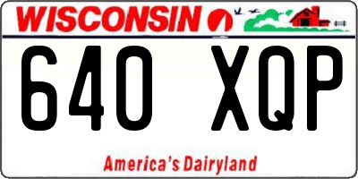 WI license plate 640XQP