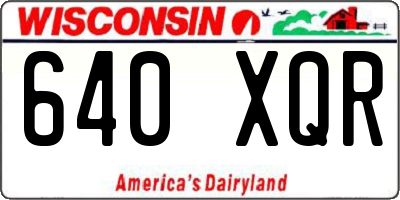 WI license plate 640XQR