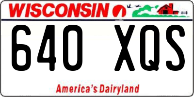 WI license plate 640XQS