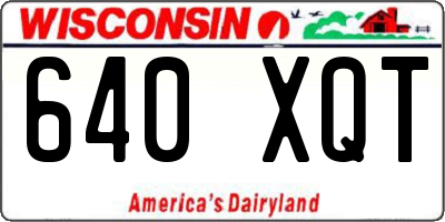 WI license plate 640XQT