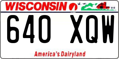 WI license plate 640XQW