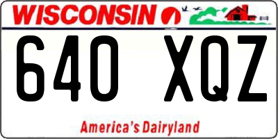 WI license plate 640XQZ