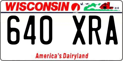 WI license plate 640XRA