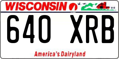 WI license plate 640XRB