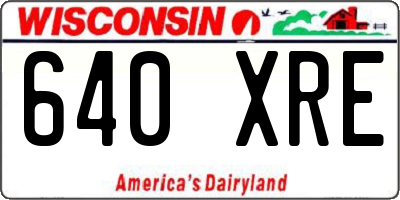 WI license plate 640XRE