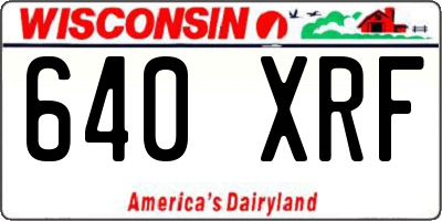 WI license plate 640XRF