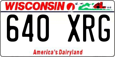 WI license plate 640XRG