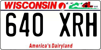 WI license plate 640XRH