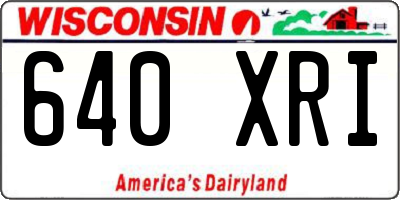 WI license plate 640XRI