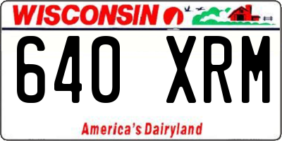 WI license plate 640XRM