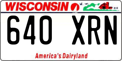 WI license plate 640XRN