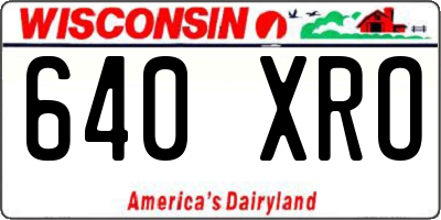 WI license plate 640XRO