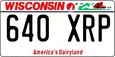 WI license plate 640XRP