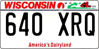 WI license plate 640XRQ