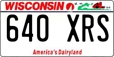 WI license plate 640XRS