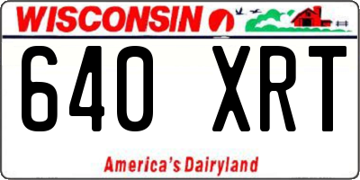 WI license plate 640XRT