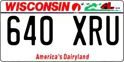 WI license plate 640XRU